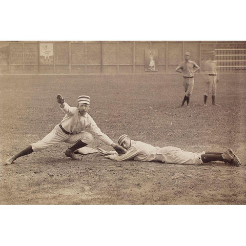 Arthur Irwin And Tommy Mccarthy, Philadelphia Quakers White Modern Wood Framed Art Print by A.G. Spalding Baseball Collection