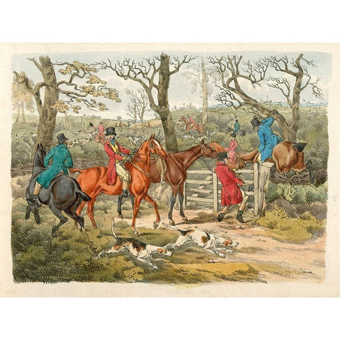 Sportsmen Within An Enclosure, 1817 Gold Ornate Wood Framed Art Print with Double Matting by Alken, Henry Thomas