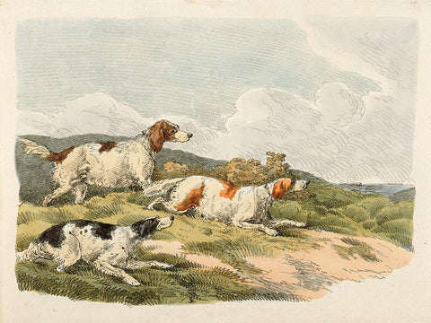 Running Hounds, 1817 Black Ornate Wood Framed Art Print with Double Matting by Alken, Henry Thomas