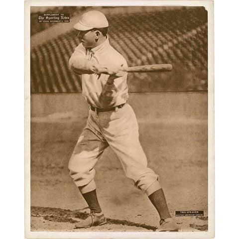 Tris Speaker, Boston American League, 1880 Black Modern Wood Framed Art Print with Double Matting by Leopold Morse Goulston Baseball Collection