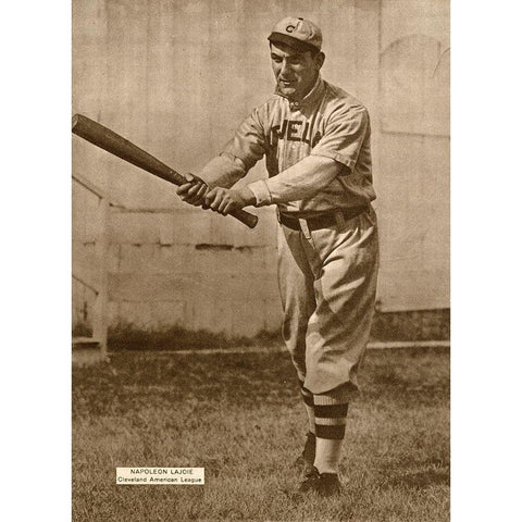 Napoleon Lajoie, Cleveland American League, 1880 Gold Ornate Wood Framed Art Print with Double Matting by Leopold Morse Goulston Baseball Collection