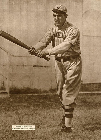 Napoleon Lajoie, Cleveland American League, 1880 Black Ornate Wood Framed Art Print with Double Matting by Leopold Morse Goulston Baseball Collection