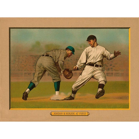 Jordan and Herzog at First Black Modern Wood Framed Art Print by American Tobacco Company