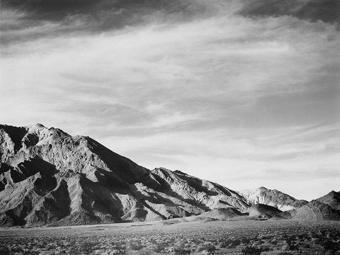 View of mountains near Death Valley, California - National Parks and Monuments, 1941 White Modern Wood Framed Art Print with Double Matting by Adams, Ansel