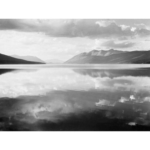 McDonald Lake, Glacier National Park, Montana - National Parks and Monuments, 1941 Gold Ornate Wood Framed Art Print with Double Matting by Adams, Ansel