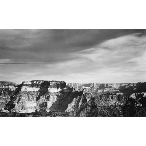 Grand Canyon from North Rim - National Parks and Monuments, 1940 White Modern Wood Framed Art Print by Adams, Ansel