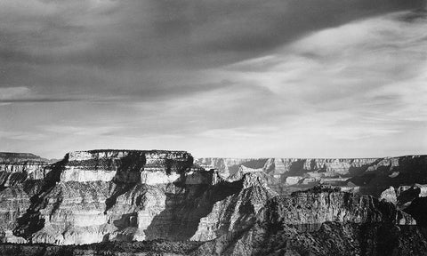 Grand Canyon from North Rim - National Parks and Monuments, 1940 Black Ornate Wood Framed Art Print with Double Matting by Adams, Ansel