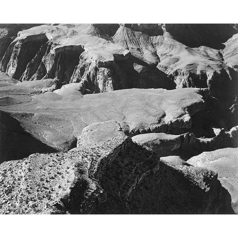 View from Yava Point, Grand Canyon National Park, Arizona - National Parks and Monuments, 1940 White Modern Wood Framed Art Print by Adams, Ansel