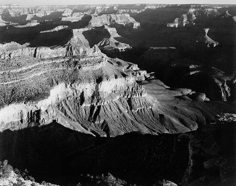 Grand Canyon National Park, Arizona - National Parks and Monuments, 1940 Black Ornate Wood Framed Art Print with Double Matting by Adams, Ansel