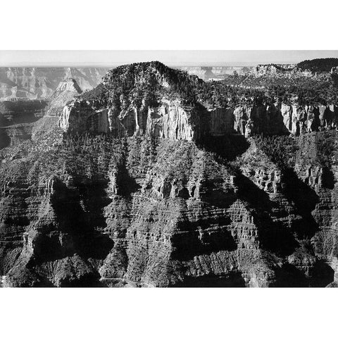 Close-in view taken from opposite of cliff formation, high horizon, Grand Canyon National Park, Ariz Gold Ornate Wood Framed Art Print with Double Matting by Adams, Ansel