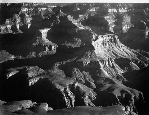 Grand Canyon National Park, Arizona, 1941 White Modern Wood Framed Art Print with Double Matting by Adams, Ansel