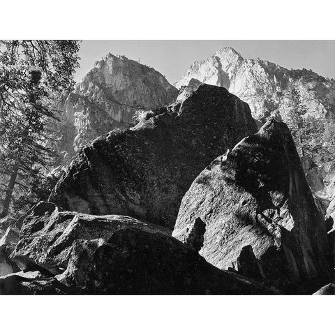 Grand Sentinel, Kings River Canyon, proposed as a national park, California, 1936 Gold Ornate Wood Framed Art Print with Double Matting by Adams, Ansel