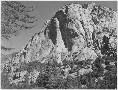 North Dome, Kings River Canyon,  proposed as a national park, California, 1936 Black Ornate Wood Framed Art Print with Double Matting by Adams, Ansel