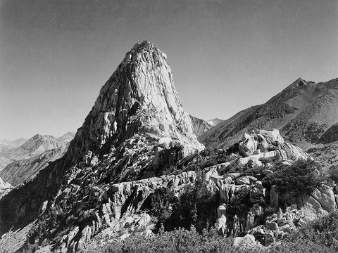 Fin Dome, Kings River Canyon,  proposed as a national park, California, 1936 Black Ornate Wood Framed Art Print with Double Matting by Adams, Ansel