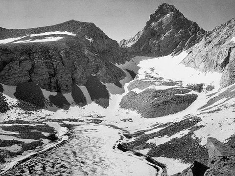 Junction Peak, Kings River Canyon,  proposed as a national park, California, 1936 Black Ornate Wood Framed Art Print with Double Matting by Adams, Ansel