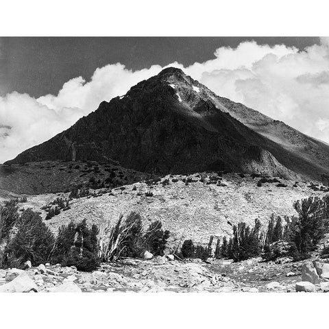 Pinchot Pass, Mt. Wynne, Kings River Canyon,  proposed as a national park, California, 1936 White Modern Wood Framed Art Print by Adams, Ansel