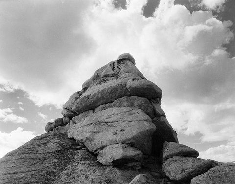 Rock and Cloud, Kings River Canyon,  proposed as a national park, California, 1936 Black Ornate Wood Framed Art Print with Double Matting by Adams, Ansel