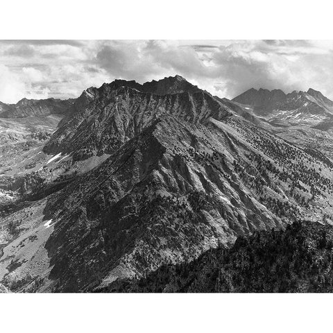 From Windy Point, Middle Fork, Kings River Canyon, proposed as a national park, California, 1936 Black Modern Wood Framed Art Print with Double Matting by Adams, Ansel