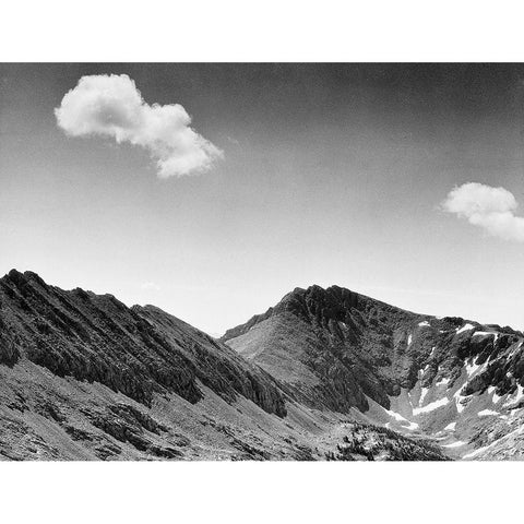 Coloseum Mountain, Kings River Canyon, proposed as a national park, California, 1936 Black Modern Wood Framed Art Print with Double Matting by Adams, Ansel