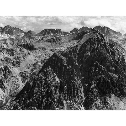 From Windy Point, Kings River Canyon, proposed as a national park, California, 1936 Black Modern Wood Framed Art Print with Double Matting by Adams, Ansel