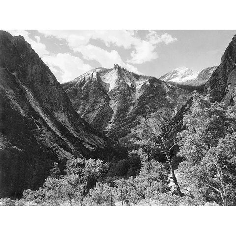 Paradise Valley, Kings River Canyon, proposed as a national park, California, 1936 White Modern Wood Framed Art Print by Adams, Ansel