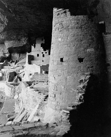 Cliff Palace, Mesa Verde National Park, Colorado, 1941 Black Ornate Wood Framed Art Print with Double Matting by Adams, Ansel