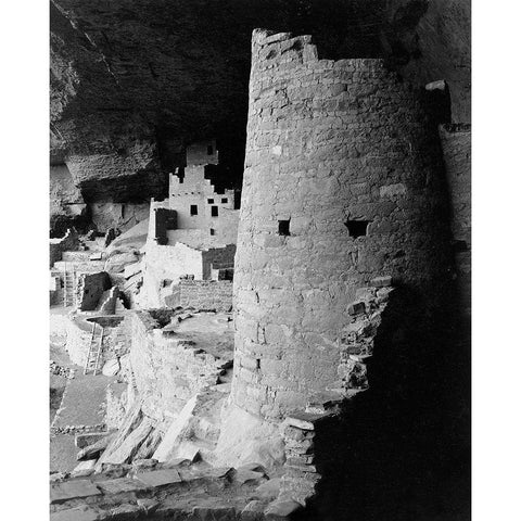 Cliff Palace, Mesa Verde National Park, Colorado, 1941 Gold Ornate Wood Framed Art Print with Double Matting by Adams, Ansel