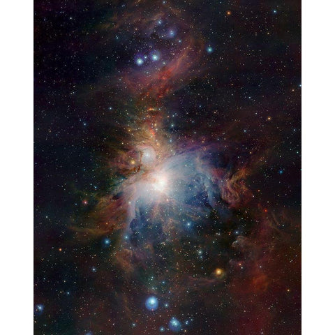 VISTAs infrared view of the Orion Nebula White Modern Wood Framed Art Print by ESO/J. Emerson/VISTAÂ 