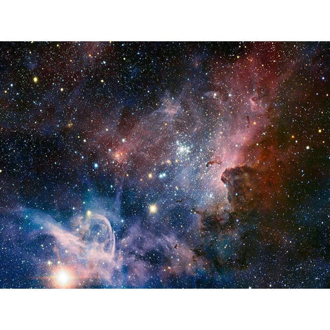 Carina Nebula Infrared from HAWK-I White Modern Wood Framed Art Print by ESO/T. Preibisch