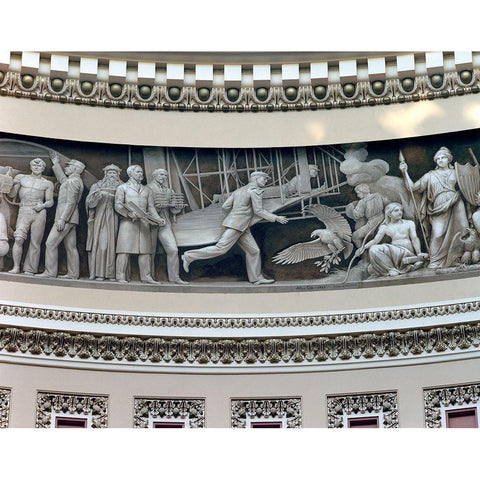 Wright Brothers frieze in U.S. Capitol dome, Washington, D.C. Gold Ornate Wood Framed Art Print with Double Matting by Highmith, Carol