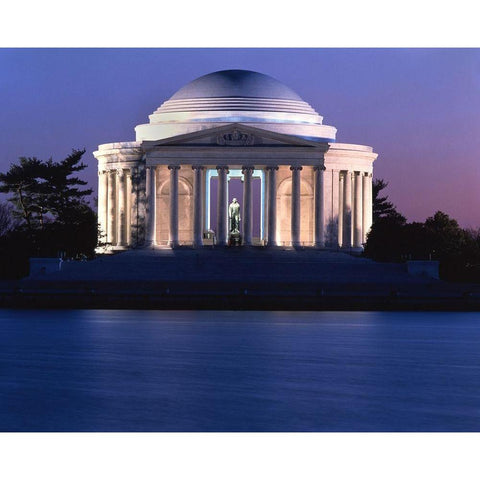 Jefferson Memorial, Washington, D.C. White Modern Wood Framed Art Print by Highmith, Carol