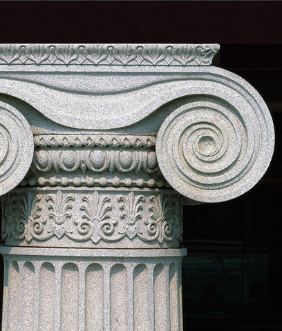 Column detail, U.S. Treasury Building, Washington, D.C. White Modern Wood Framed Art Print with Double Matting by Highmith, Carol