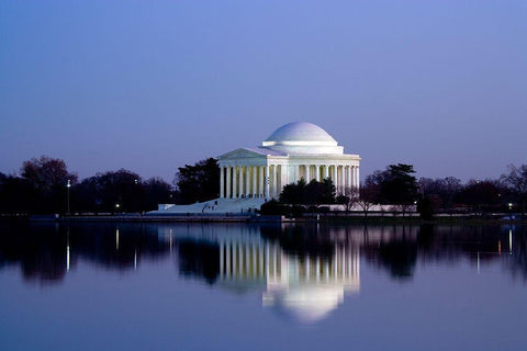 Jefferson Memorial, Washington, D.C. Number 2 White Modern Wood Framed Art Print with Double Matting by Highmith, Carol