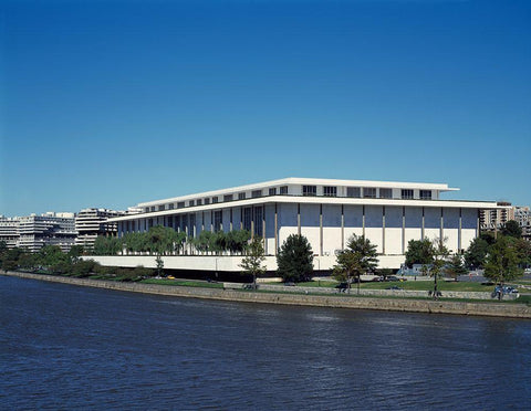 Kennedy Center for the Performing Arts, Washington, D.C. Black Ornate Wood Framed Art Print with Double Matting by Highmith, Carol