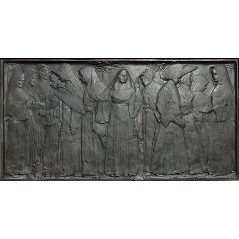 The Nuns of the Battlefield Monument, M St., NW, Washington, D.C. Black Modern Wood Framed Art Print with Double Matting by Highmith, Carol