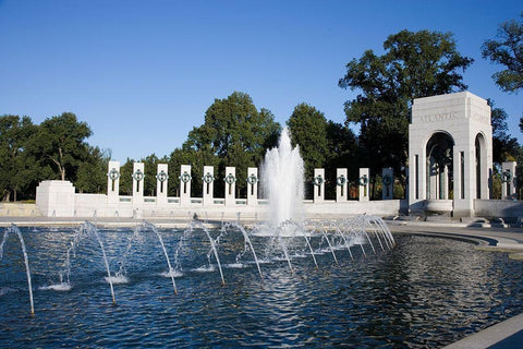 World War II Memorial, Washington, D.C. White Modern Wood Framed Art Print with Double Matting by Highmith, Carol