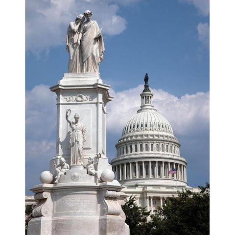 The Peace Monument located in Peace Circle on the grounds of the U.S. Capitol, First St. and Pennsyl White Modern Wood Framed Art Print by Highmith, Carol