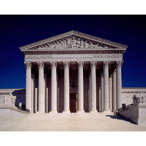 Supreme Court Building, Washington, D.C. White Modern Wood Framed Art Print by Highmith, Carol