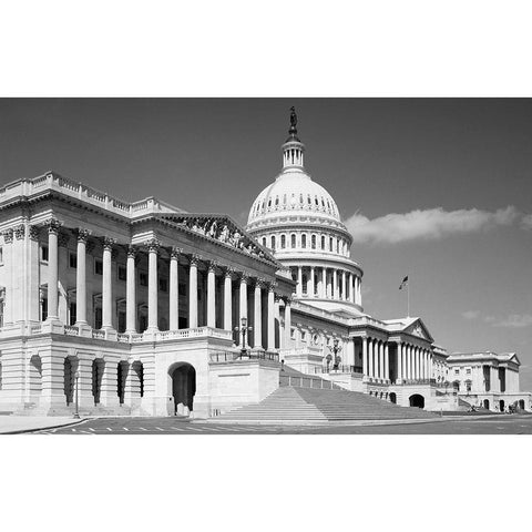 U.S. Capitol, Washington, D.C. - Black and White Variant Black Modern Wood Framed Art Print with Double Matting by Highmith, Carol