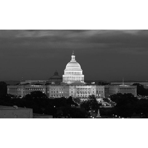 U.S. Capitol, Washington, D.C. Number 2 - Black and White Variant White Modern Wood Framed Art Print by Highmith, Carol