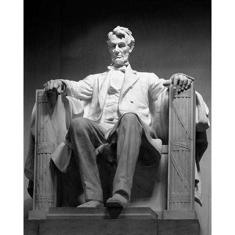 Lincoln Memorial, Washington, D.C. - Black and White Variant White Modern Wood Framed Art Print by Highmith, Carol