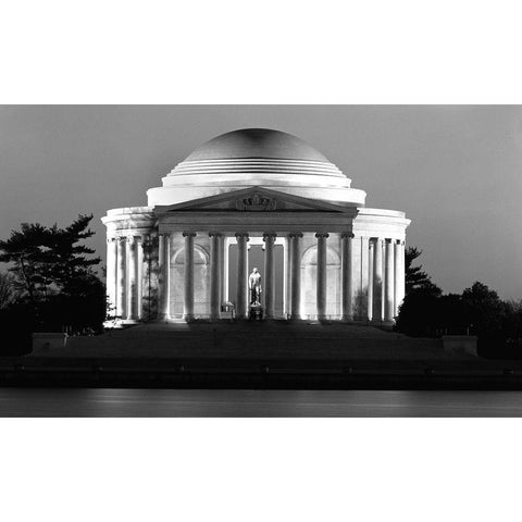 Jefferson Memorial, Washington, D.C. - Black and White Variant White Modern Wood Framed Art Print by Highmith, Carol