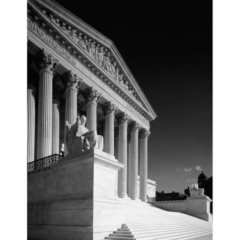 U.S. Supreme Court building, Washington, D.C. - Black and White Variant White Modern Wood Framed Art Print by Highmith, Carol