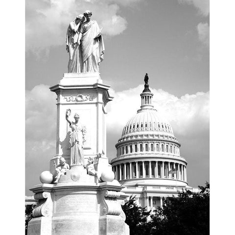 The Peace Monument located in Peace Circle on the grounds of the U.S. Capitol, First St. and Pennsyl Black Modern Wood Framed Art Print with Double Matting by Highmith, Carol