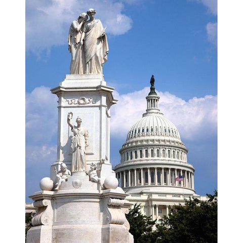 The Peace Monument located in Peace Circle on the grounds of the U.S. Capitol, First St. and Pennsyl White Modern Wood Framed Art Print by Highmith, Carol