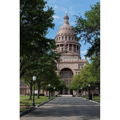 The Texas Capitol, Austin, Texas, 2014 White Modern Wood Framed Art Print by Highmith, Carol