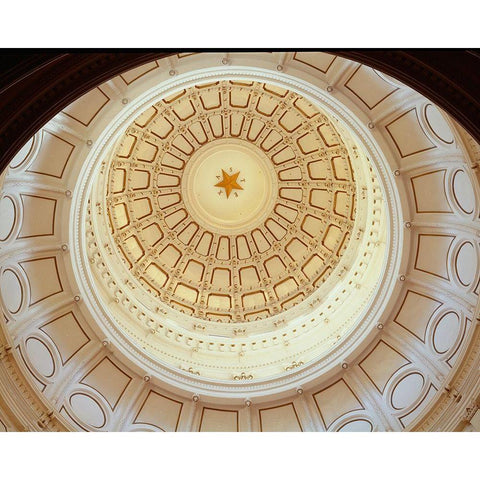 The Texas Capitol Dome, Austin Texas Gold Ornate Wood Framed Art Print with Double Matting by Highmith, Carol