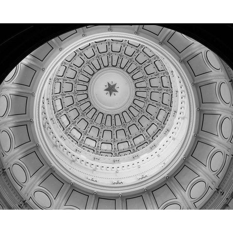 The Texas Capitol Dome, Austin Texas - Black and White White Modern Wood Framed Art Print by Highmith, Carol
