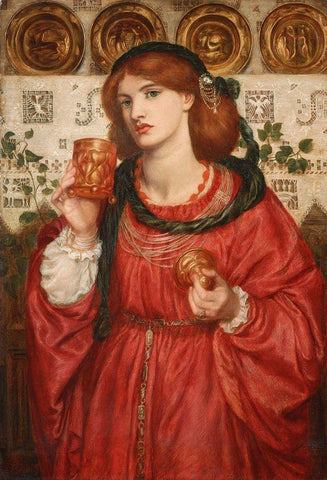 The Loving Cup, 1867 Black Ornate Wood Framed Art Print with Double Matting by Rossetti, Dante Gabriel