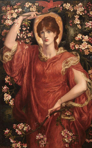 A Vision of Fiammetta, 1878 White Modern Wood Framed Art Print with Double Matting by Rossetti, Dante Gabriel